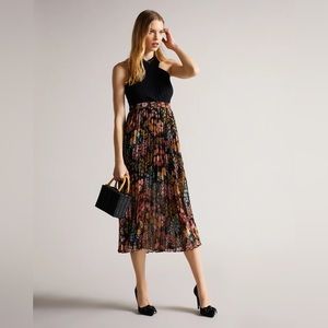 Ted Baker Aquila Floral Midi Dress Size 2 (4-6 US)